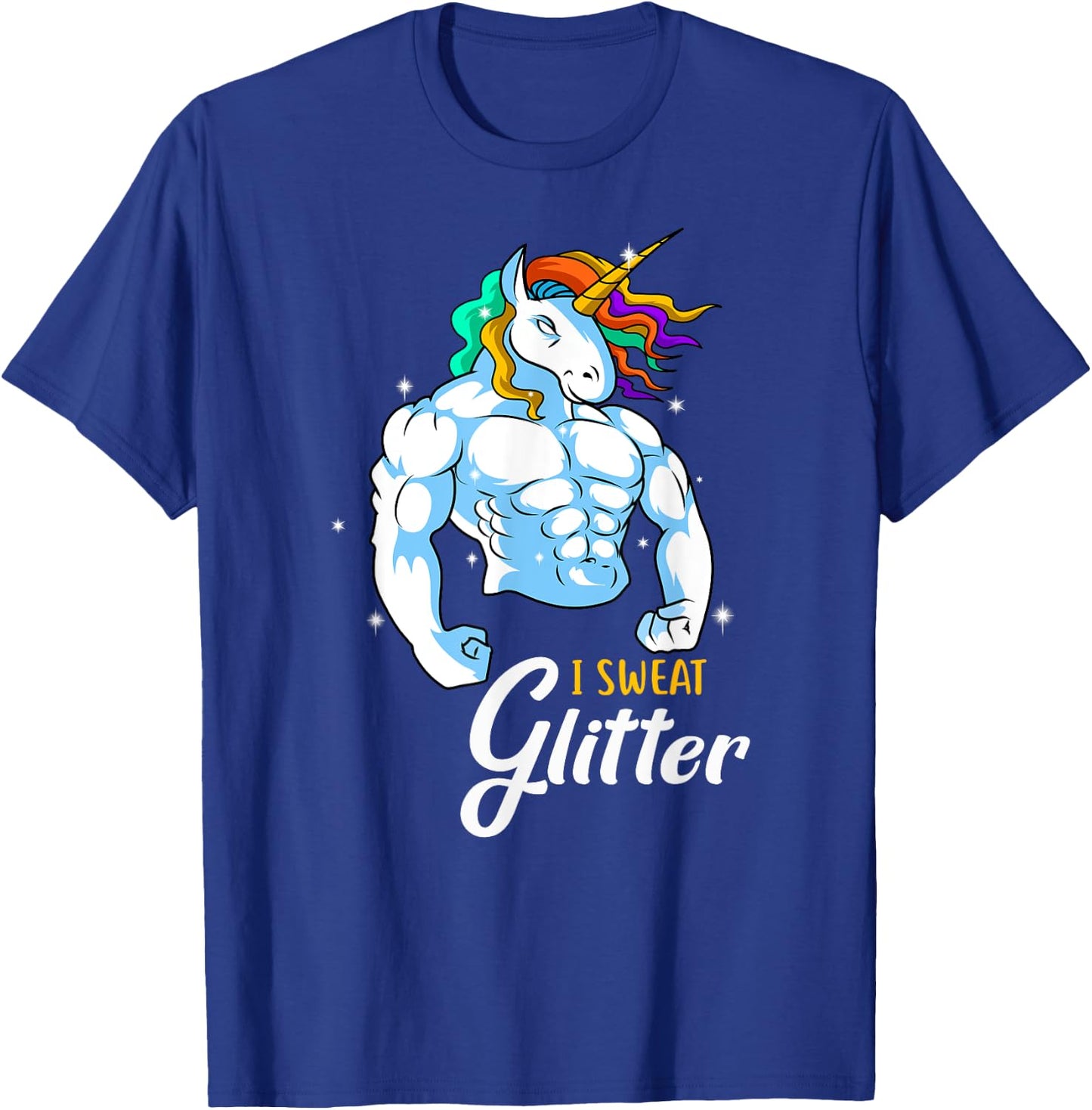 Weightlifing Barbell - Funny Workout Weightlifting Unicorn T-Shirt - T-Shirt | Royal