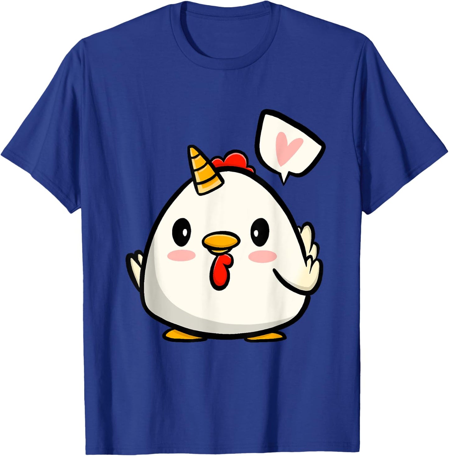 Funny Chicken Unicorn Lover Illustration Farmer T-Shirt - T-Shirt | Royal