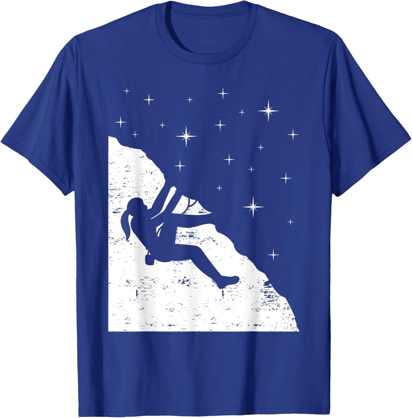 Rock Climbing Mountain Climber Bouldering I Girl Sky Stars T-Shirt - T-Shirt | Royal