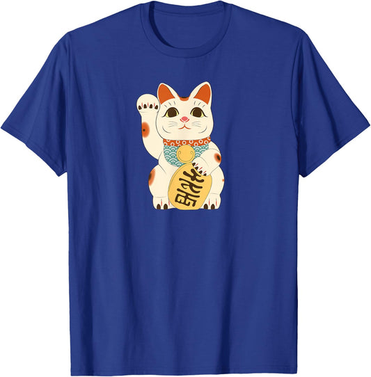 Japanese Lucky Cat Maneki Neko Japanese Fortune Neko Cat T-Shirt - T-Shirt | Royal