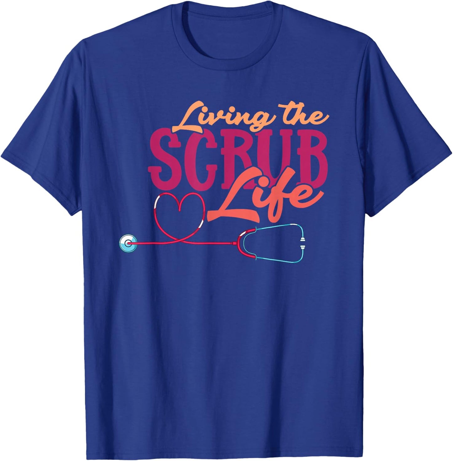 Stethoscope Nurse Life Heart Nurse T-Shirt - T-Shirt | Royal