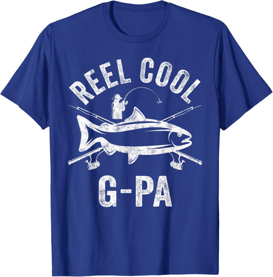 Reel Cool G-Pa Shirt Funny Fisherman Christmas Gift T-Shirt - T-Shirt | Royal