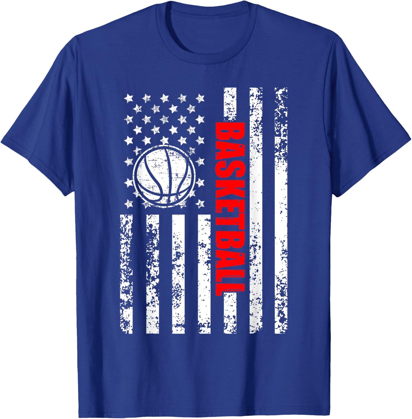 Patriotic US American Flag Basketball T-Shirt - T-Shirt | Royal