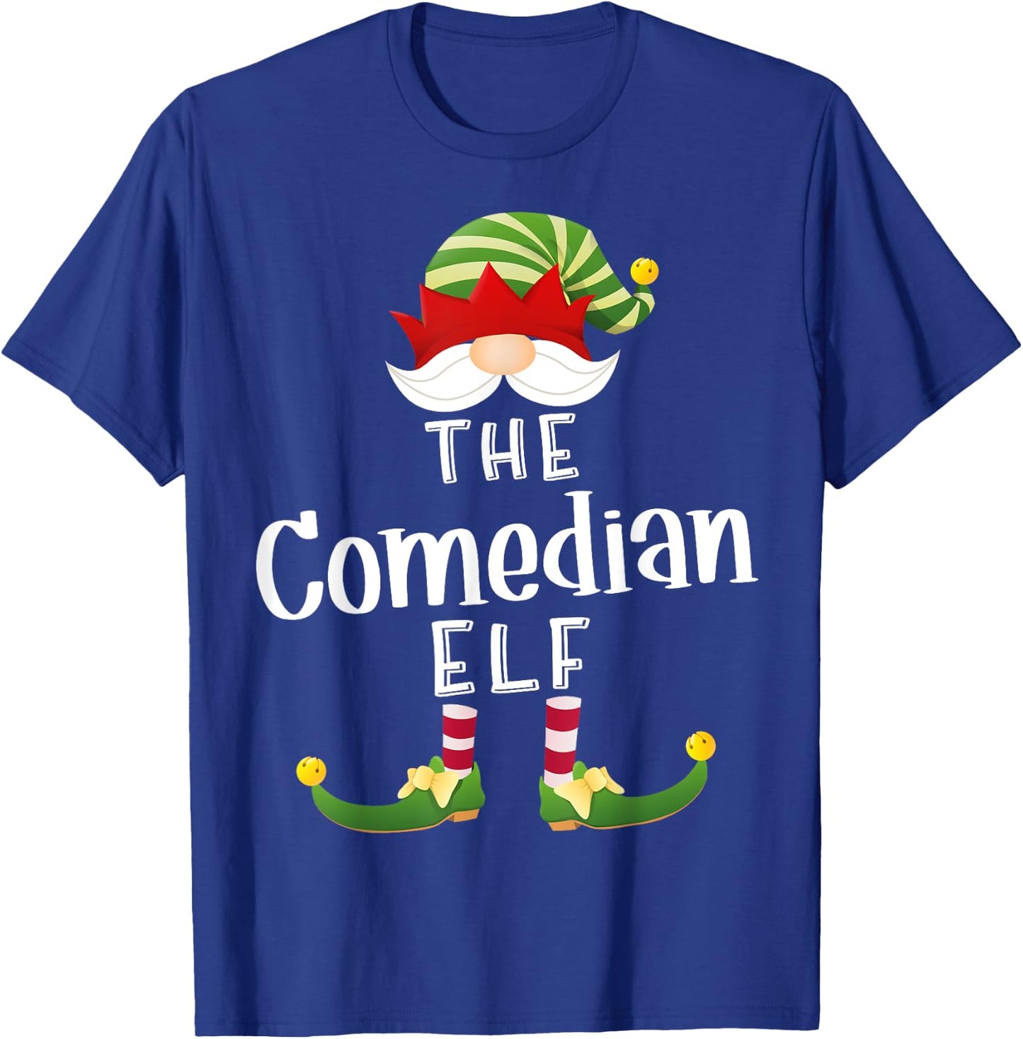 Comedian Elf Group Christmas Funny Pajama Party T-Shirt - T-Shirt | Royal