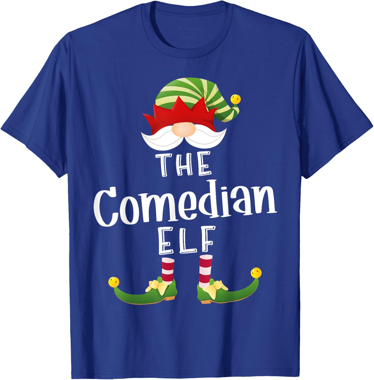 Comedian Elf Group Christmas Funny Pajama Party T-Shirt - T-Shirt | Royal