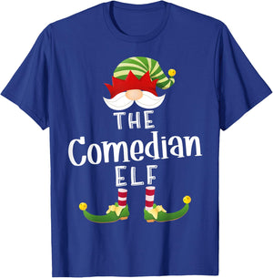 Comedian Elf Group Christmas Funny Pajama Party T-Shirt - T-Shirt | Royal