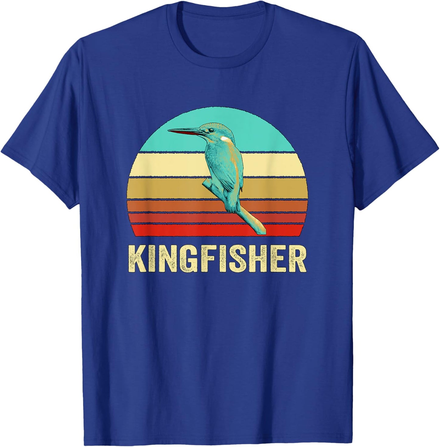 Vintage Retro Style Sunset Kingfisher T-Shirt - T-Shirt | Royal