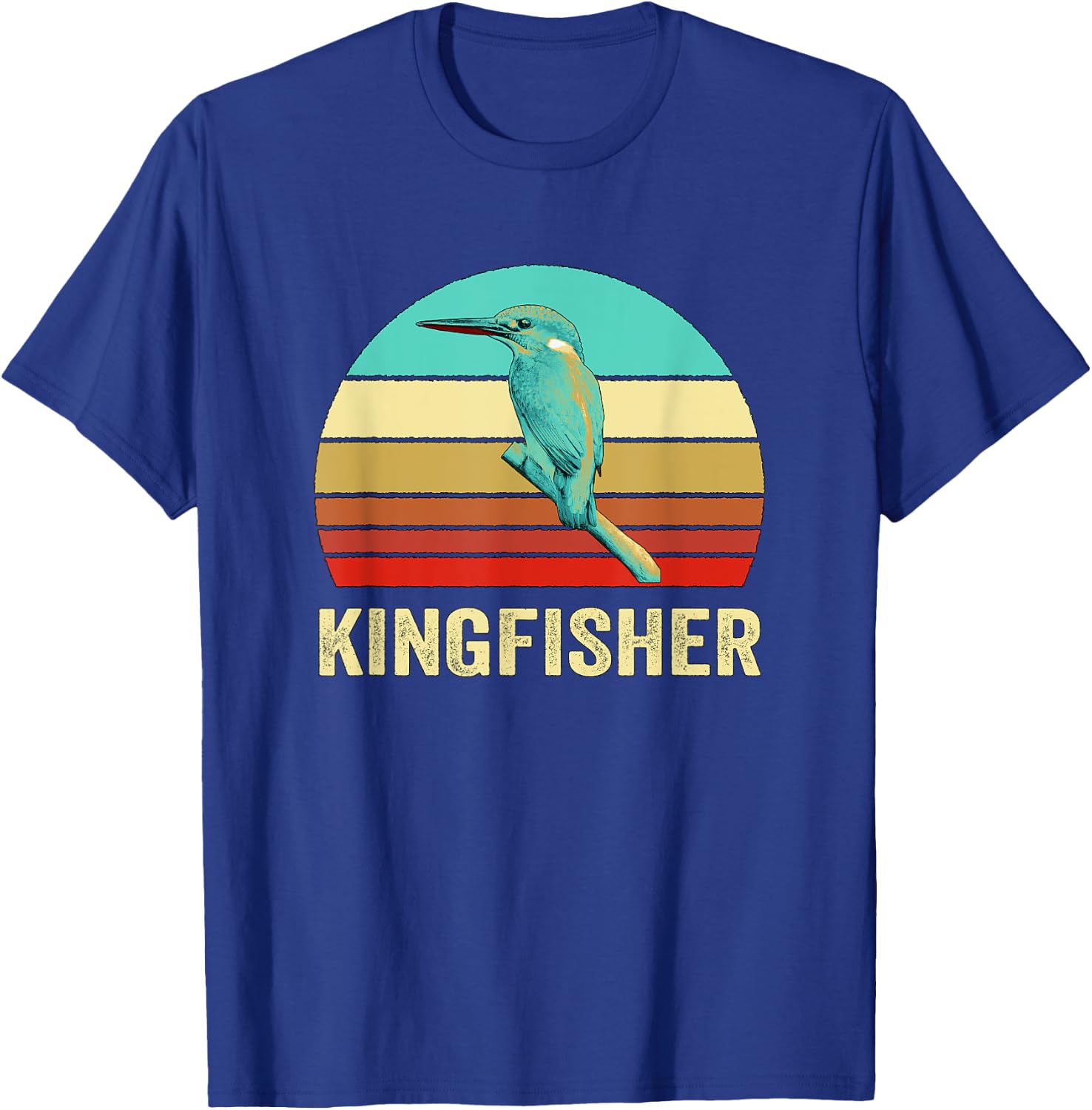 Vintage Retro Style Sunset Kingfisher T-Shirt - T-Shirt | Royal