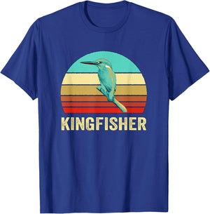 Vintage Retro Style Sunset Kingfisher T-Shirt - T-Shirt | Royal
