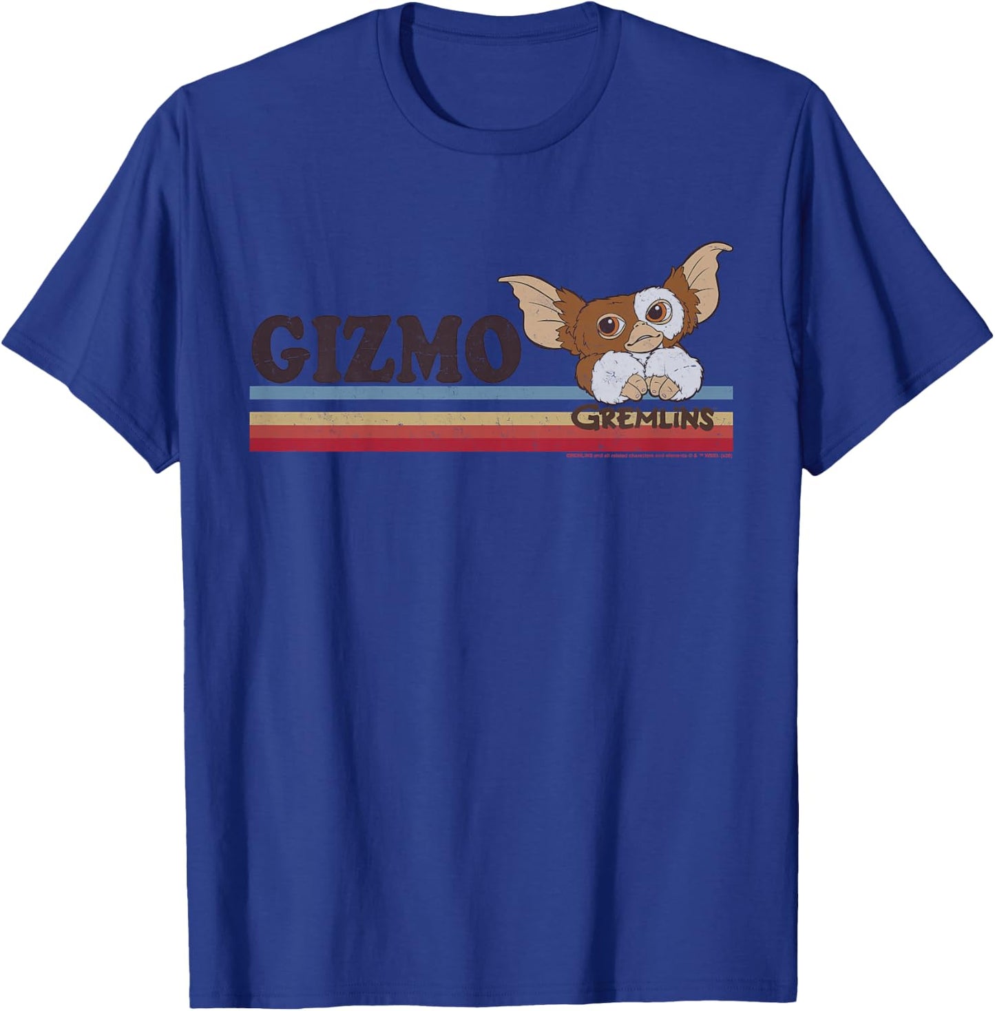 Kids Gremlins Gizmo Retro Stripes T-Shirt - T-Shirt | Royal