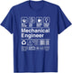Mechanical Engineer Funny Description Label T-Shirt - T-Shirt | Royal