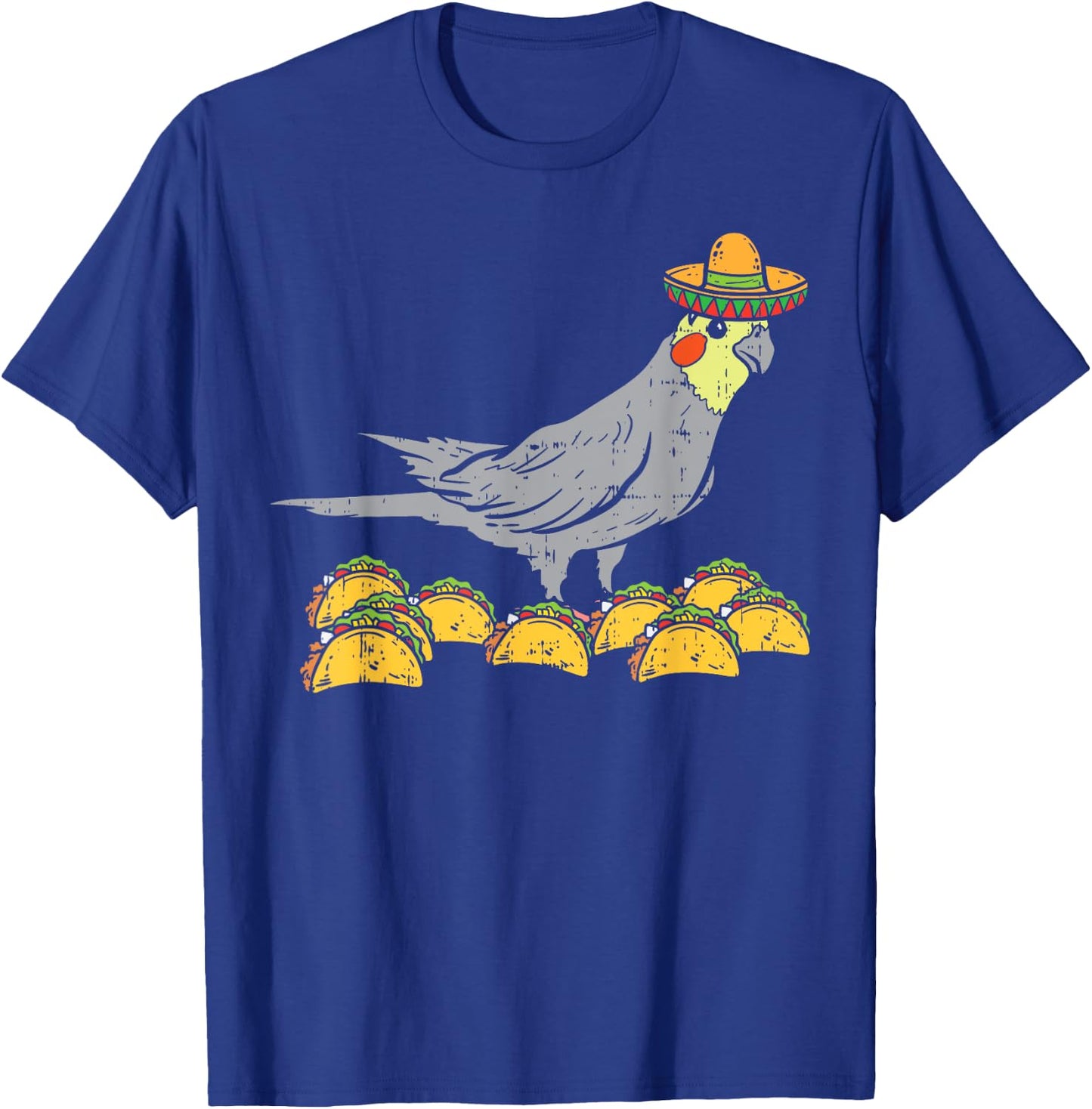 Cockatiel Bird Sombrero Tacos Cinco De Mayo Mexican T-Shirt - T-Shirt | Royal