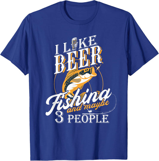 Funny Fishing - Beer Lover - I Like Beer Fishing T-Shirt - T-Shirt | Royal