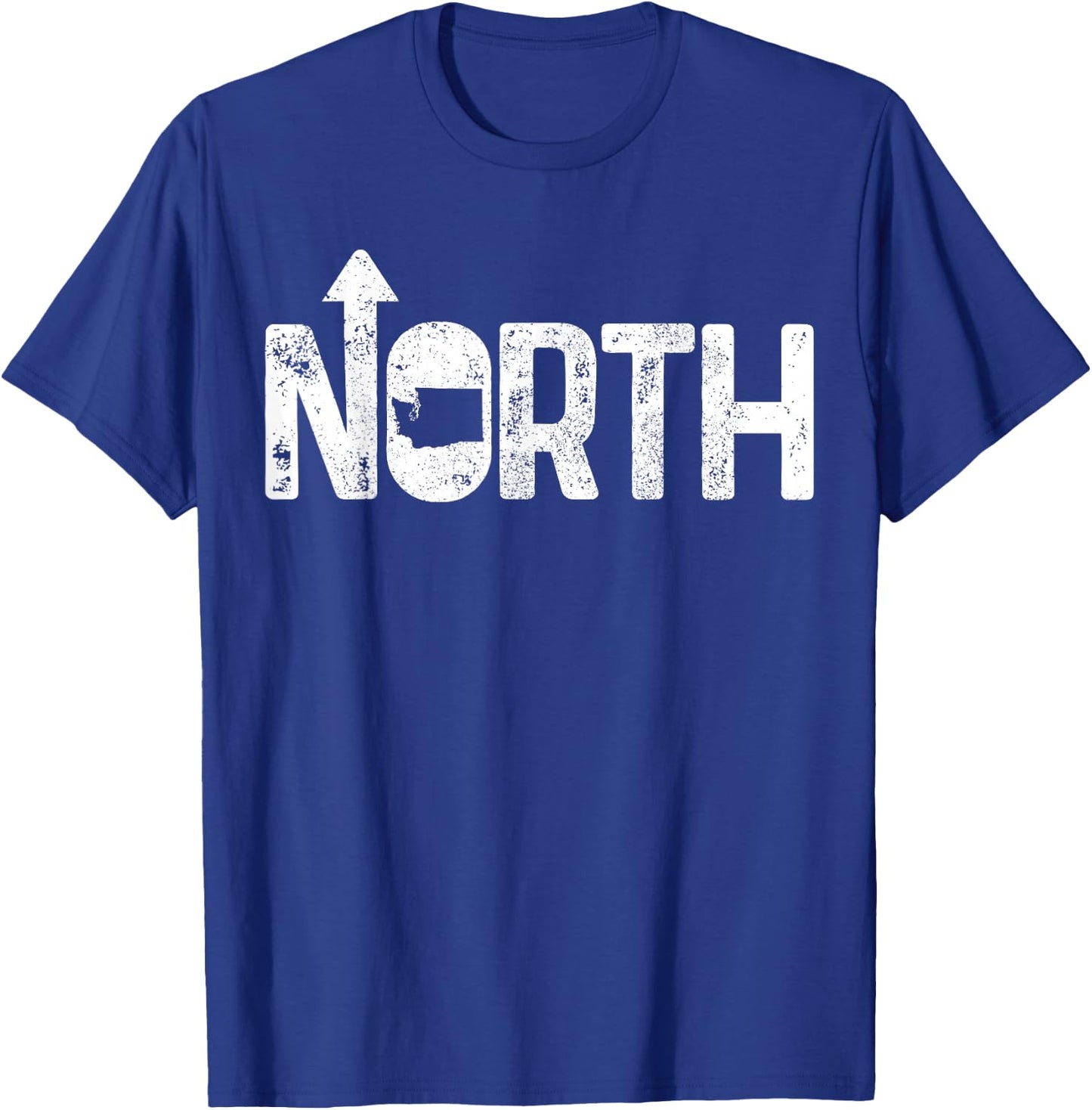Washington Up North PNW Pacific Northwest State Map Gift T-Shirt - T-Shirt | Royal