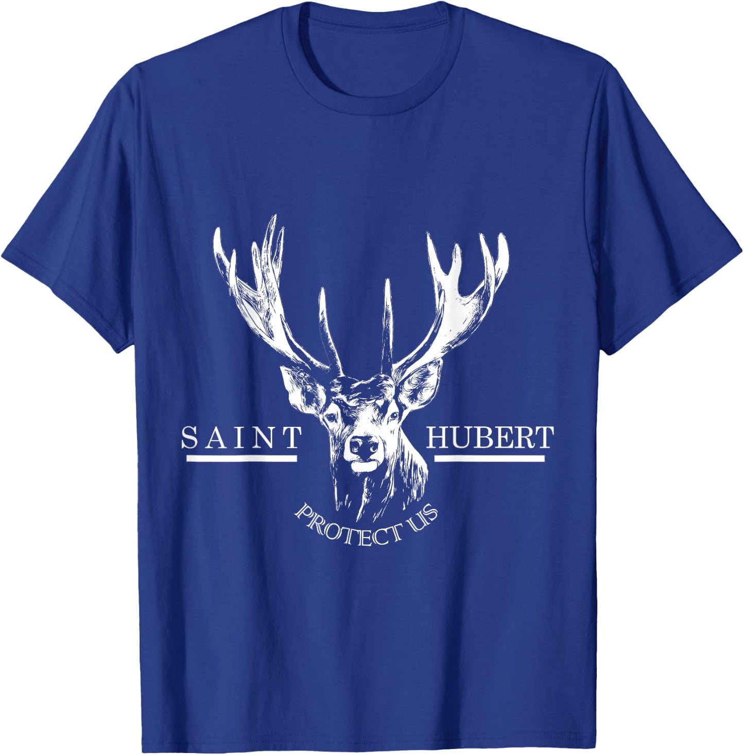 St. Hubert Hubertus Patron Saint of Hunters Stag Gifts T-Shirt - T-Shirt | Royal