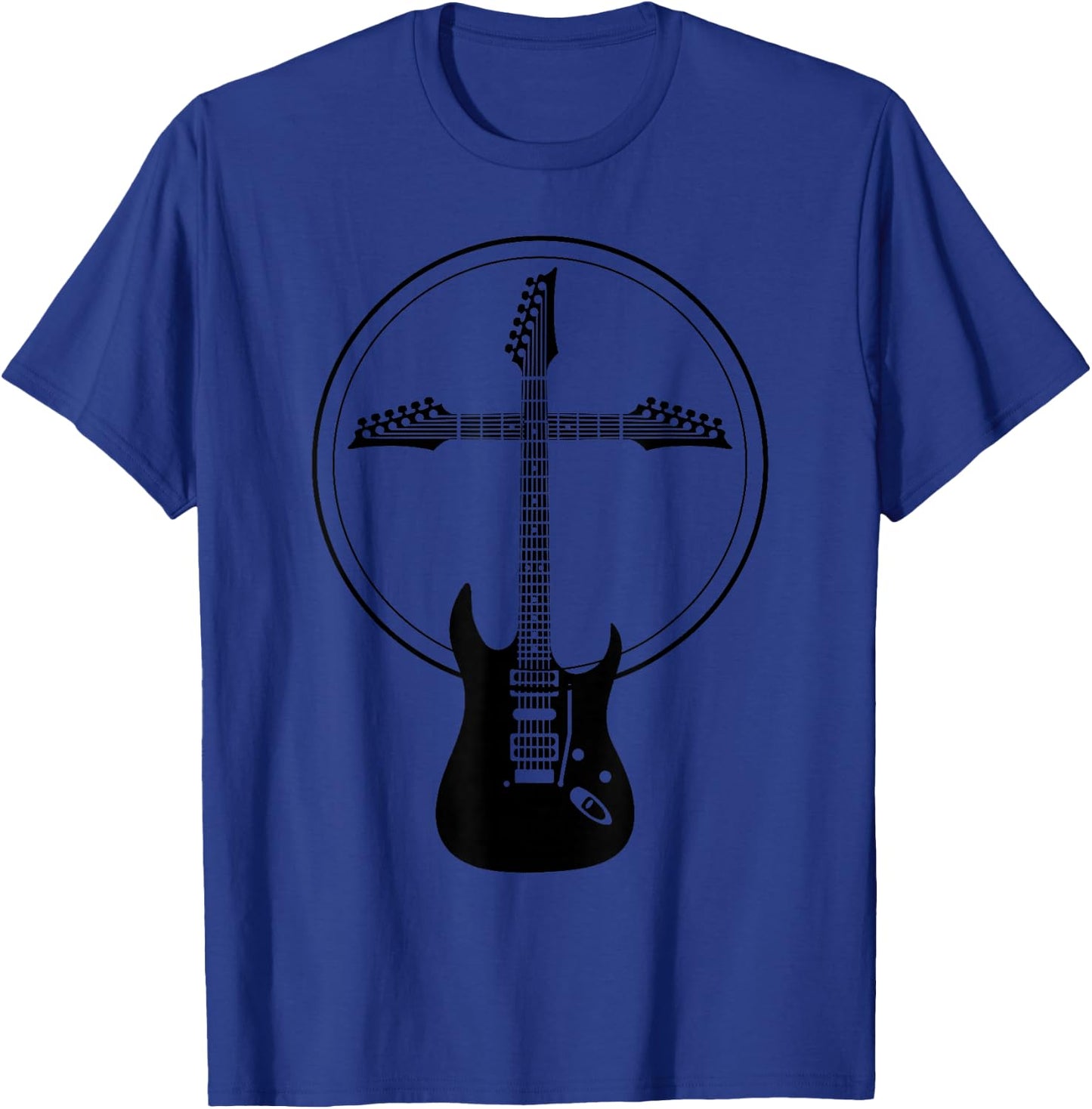 Cool Christian Guitar Cross | Funny Musician Guitarist Gift T-Shirt - T-Shirt | Royal