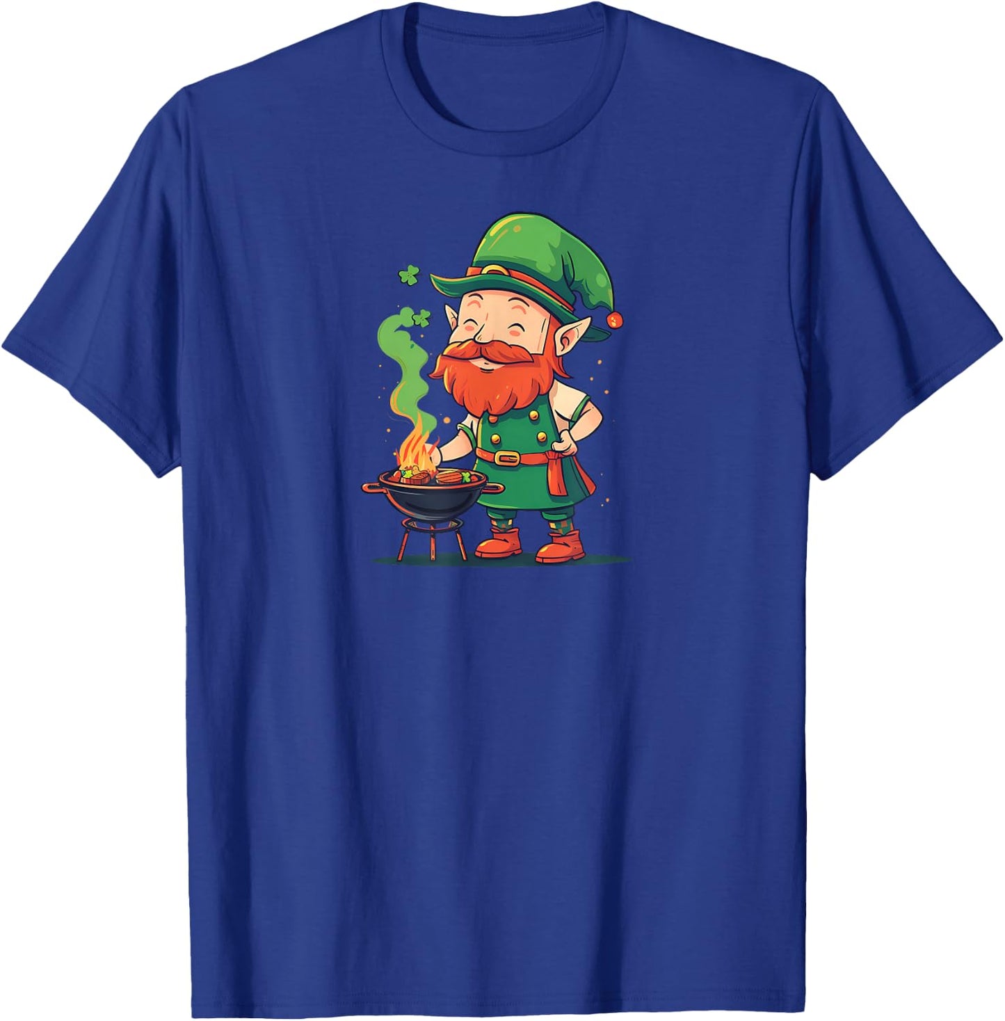 Leprechaun As BBQ Chef Design St. Patricks Day BBQ T-Shirt - T-Shirt | Royal