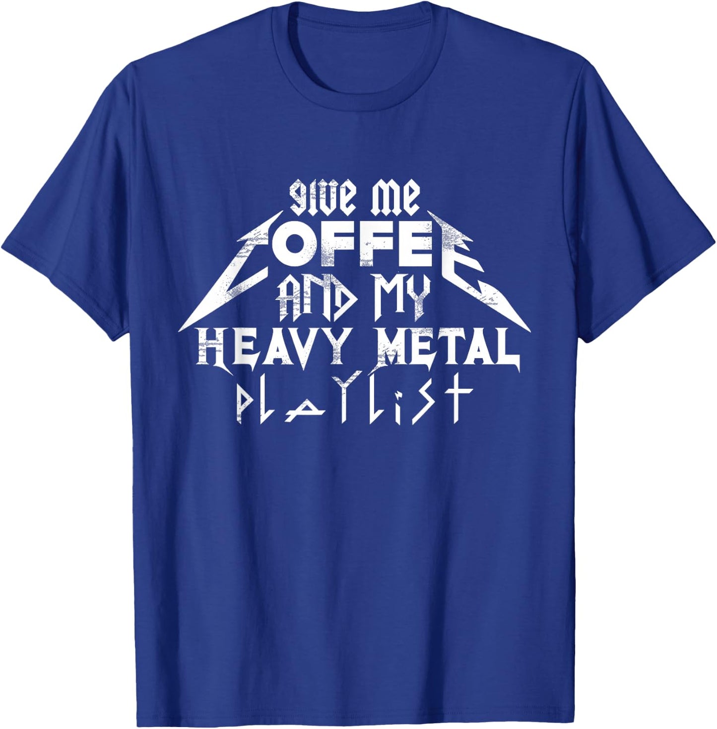 Coffee And Heavy Metal Music T-Shirt - T-Shirt | Royal