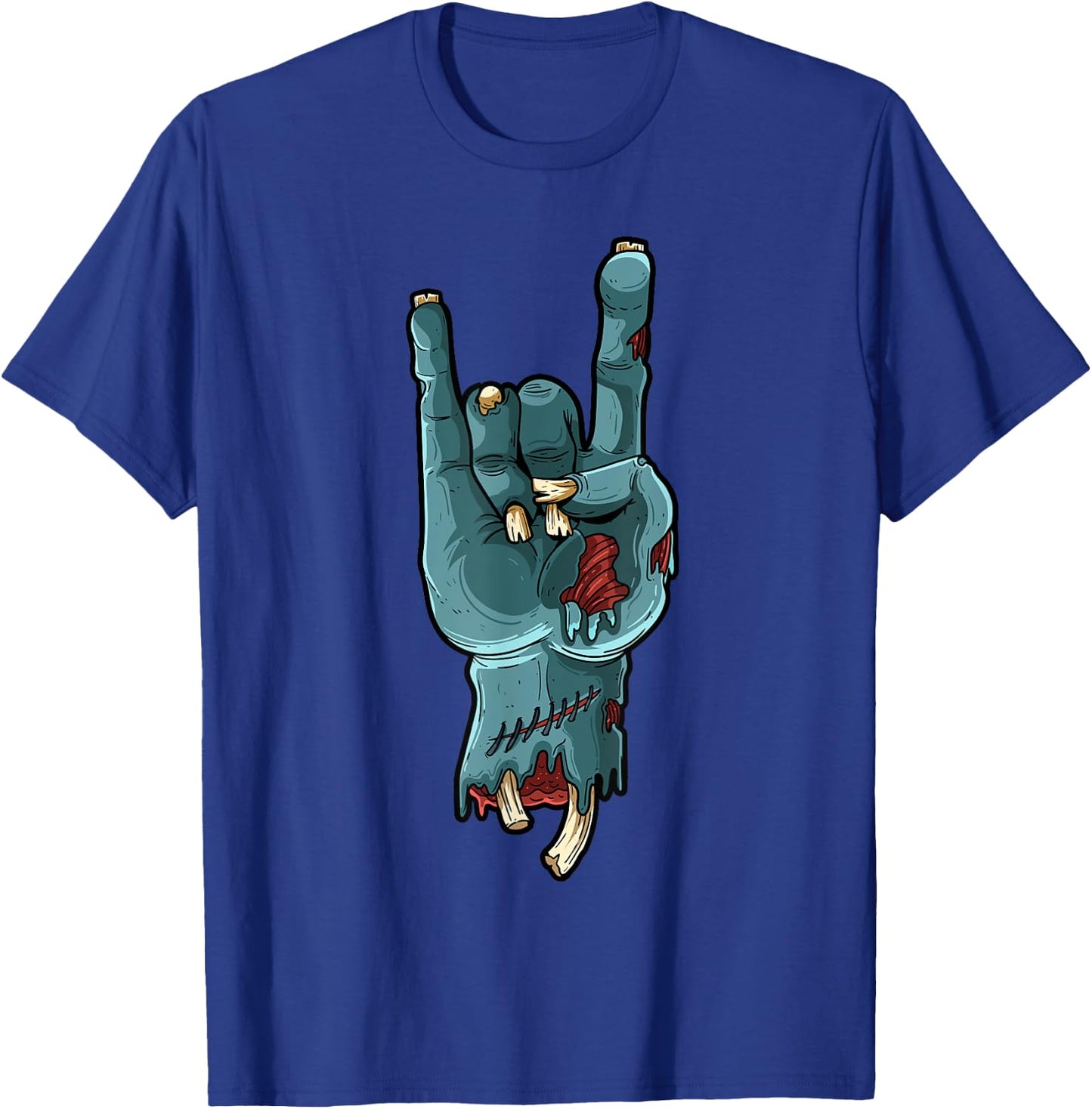 Zombie Hand Funny Halloween Rocker Rock Easy Cosplay Costume T-Shirt - T-Shirt | Royal