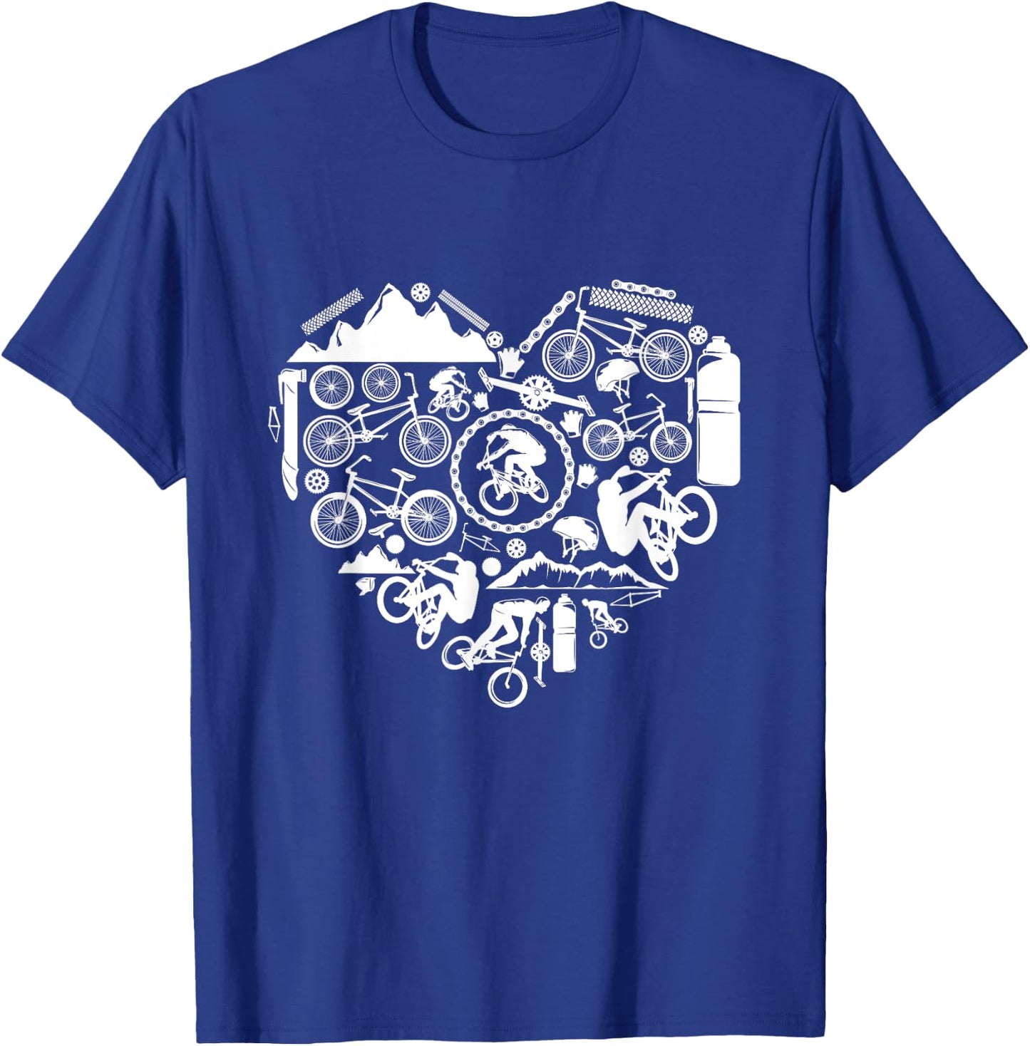 BMX Bicycle heart love Racing Stunt bike biker kids boy men T-Shirt - T-Shirt | Royal