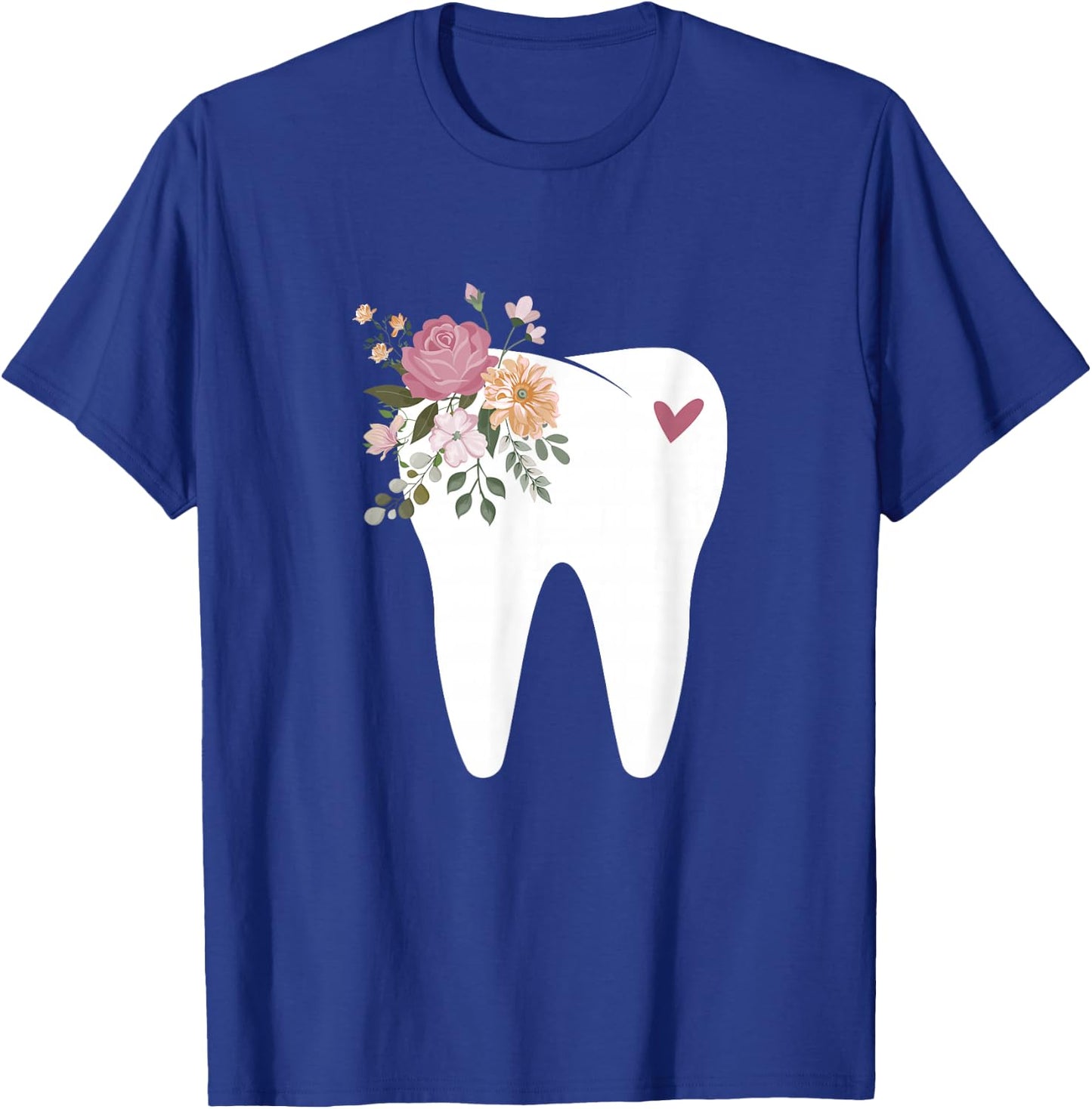 Dentist Dental Assistant Oral Hygienist Tooth Flower T-Shirt - T-Shirt | Royal