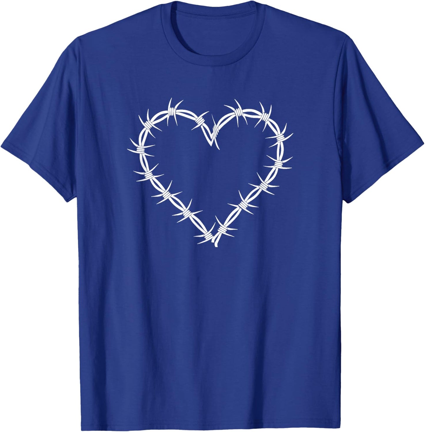 Barbed Wire Heart Grunge Punk Goth Gothic Egirl Aesthetic Small T-Shirt - T-Shirt | Royal