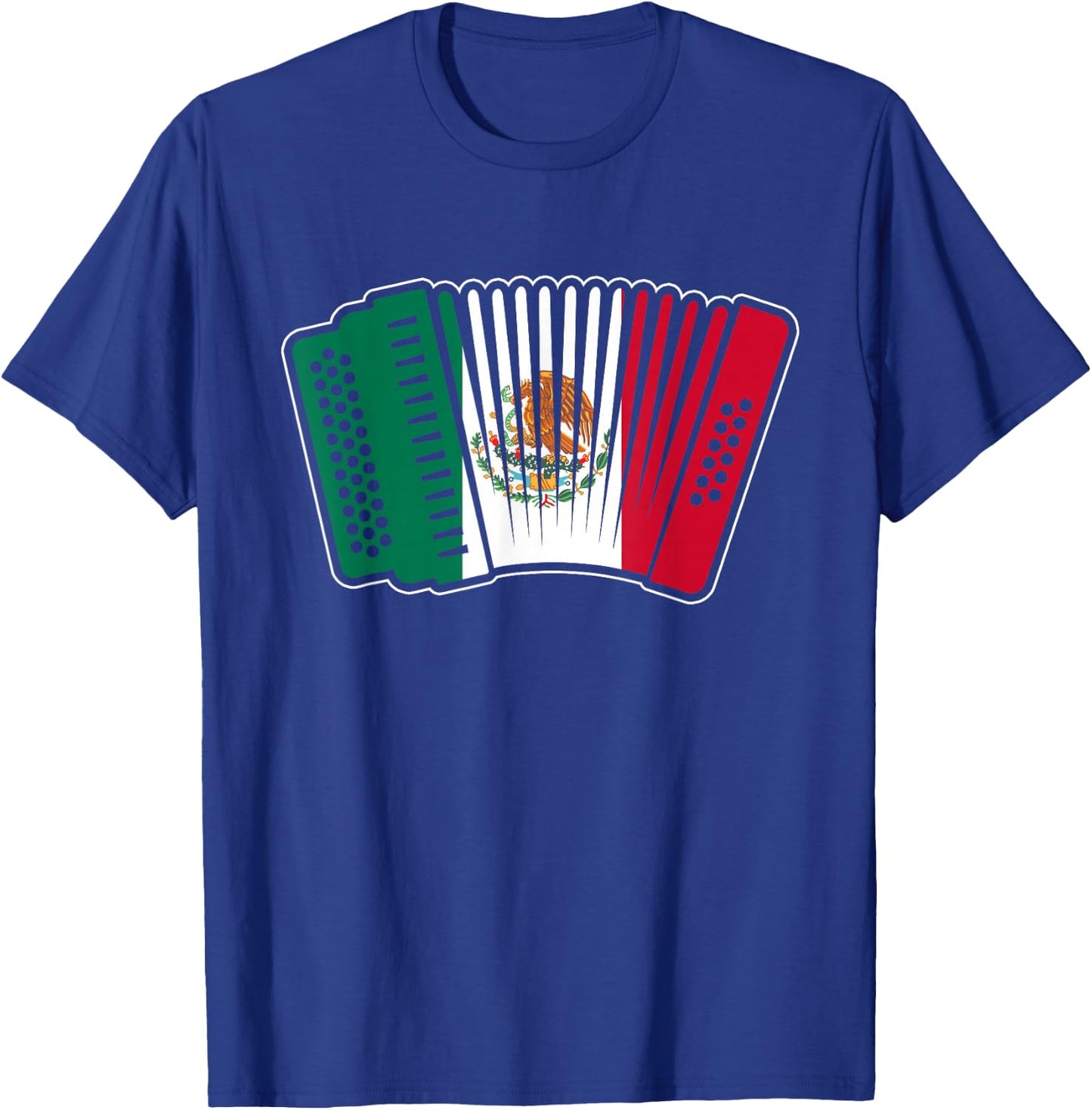 Mexican Flag Accordion Proud Norteño Music Player T-Shirt - T-Shirt | Royal