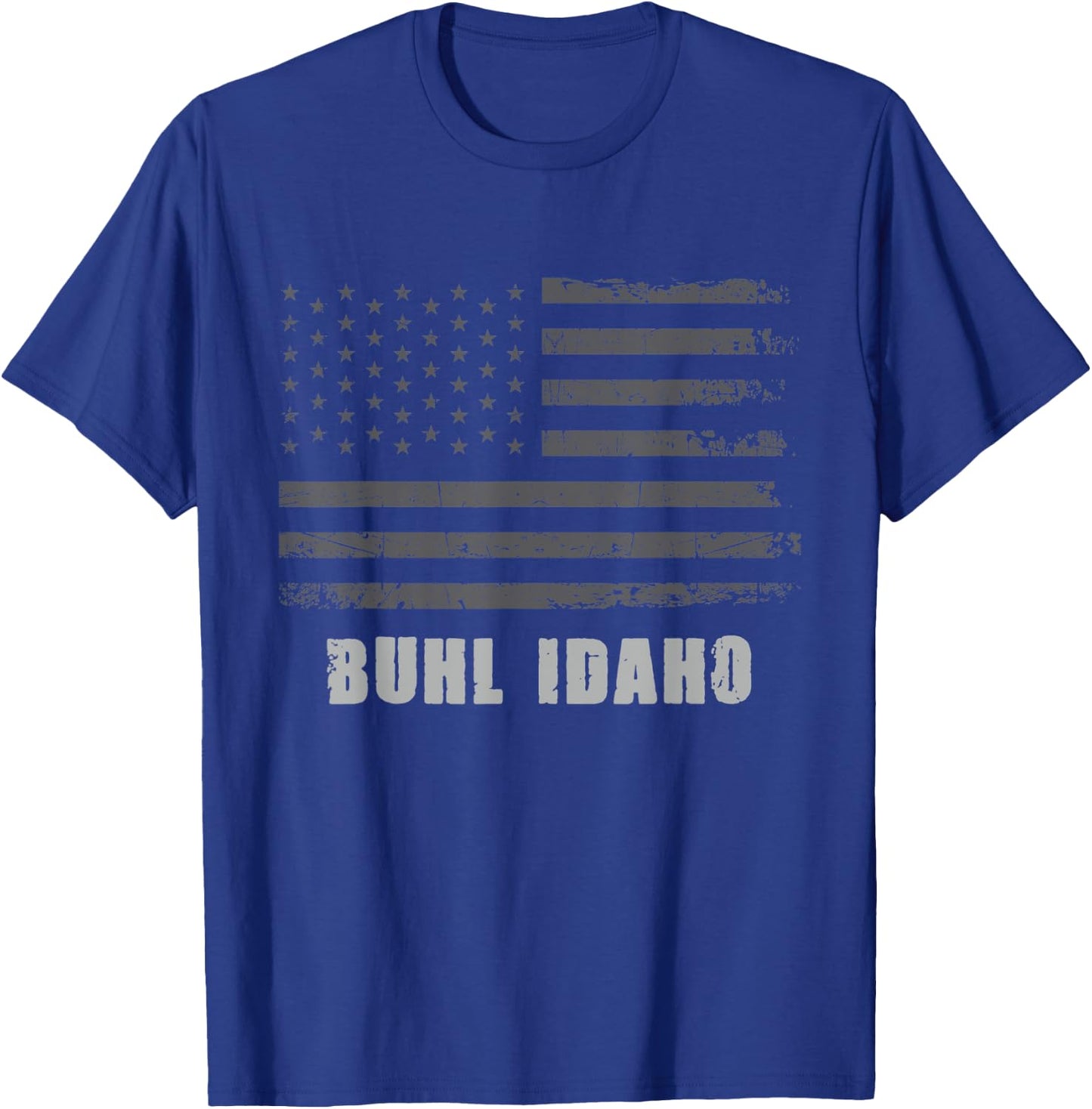 American Flag Buhl, Idaho USA Patriotic Souvenir T-Shirt - T-Shirt | Royal
