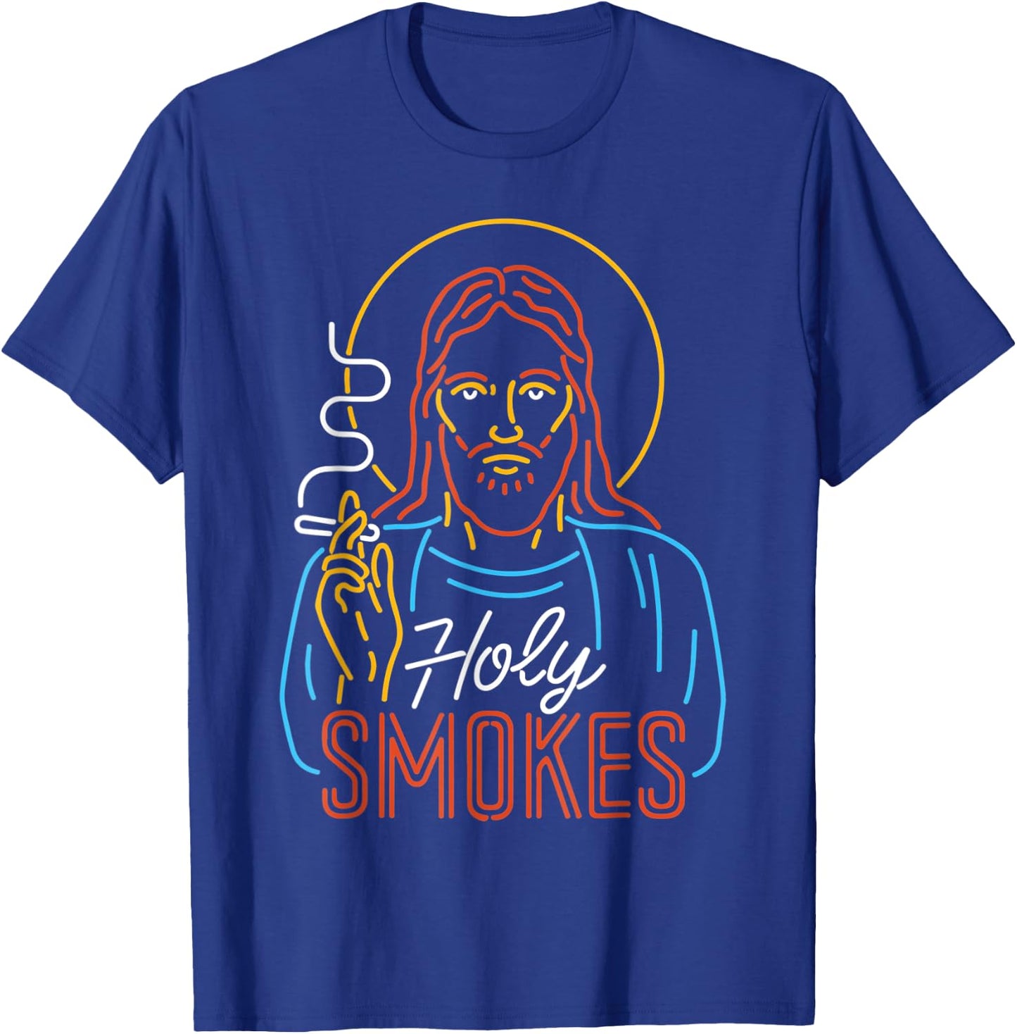Holy Smokes Funny Jesuss T-Shirt - T-Shirt | Royal