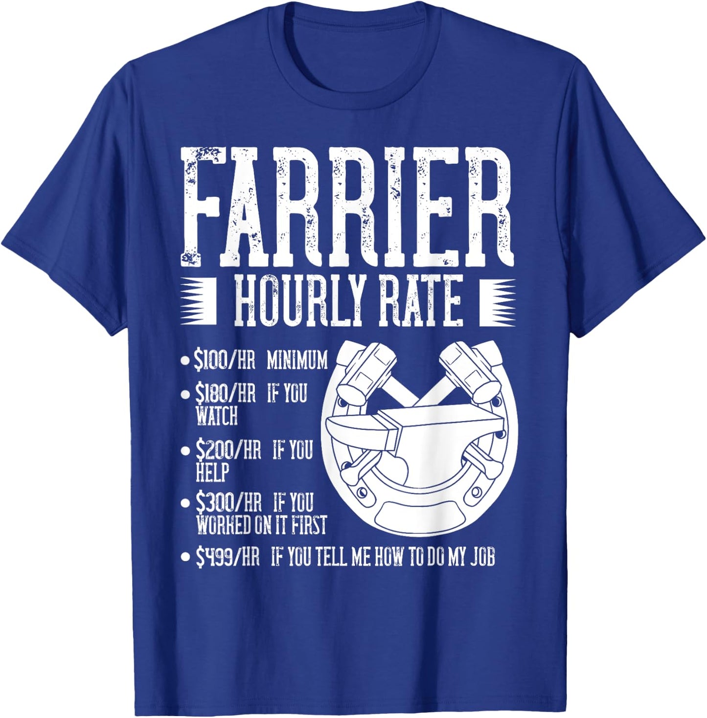 Farrier Horseshoe Gift Hoof Tools T-Shirt - T-Shirt | Royal
