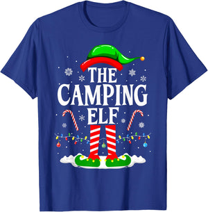 The Camping Elf Xmas Funny Matching Family Group Christmas T-Shirt - T-Shirt | Royal