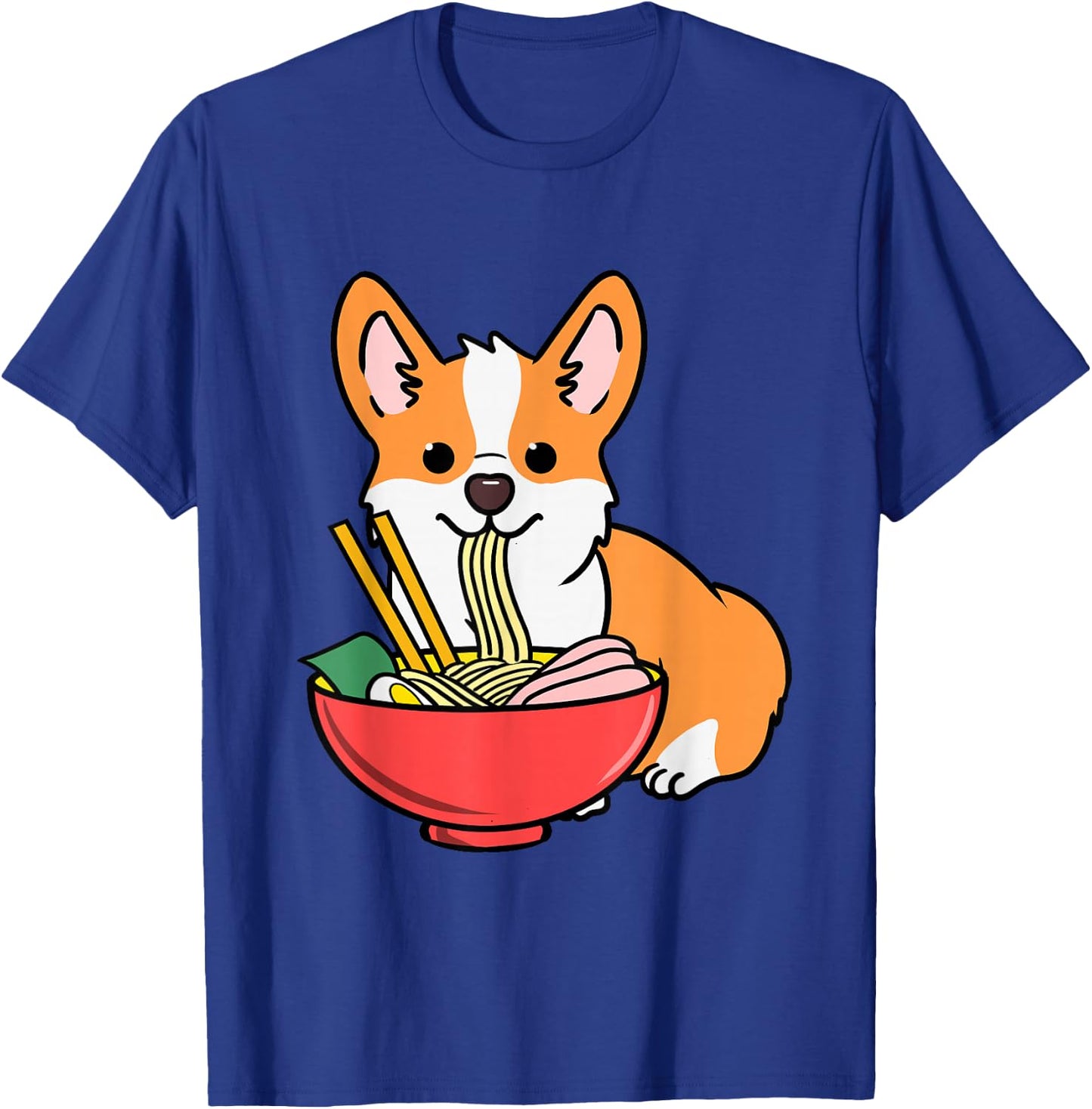 Corgi Eating Ramen T-Shirt - T-Shirt | Royal