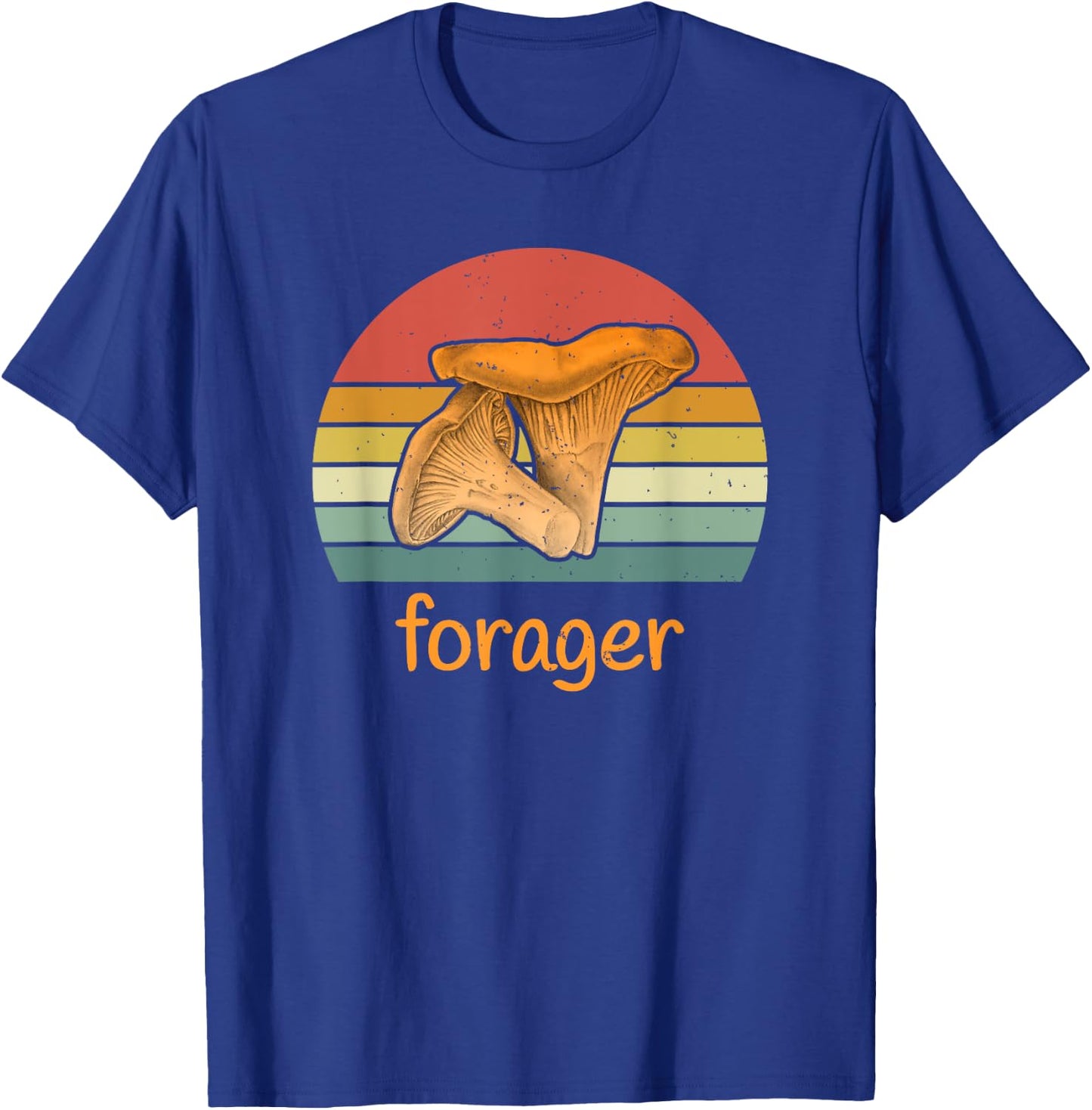 Chanterelle Forager - Vintage style Wild Mushroom T-Shirt - T-Shirt | Royal