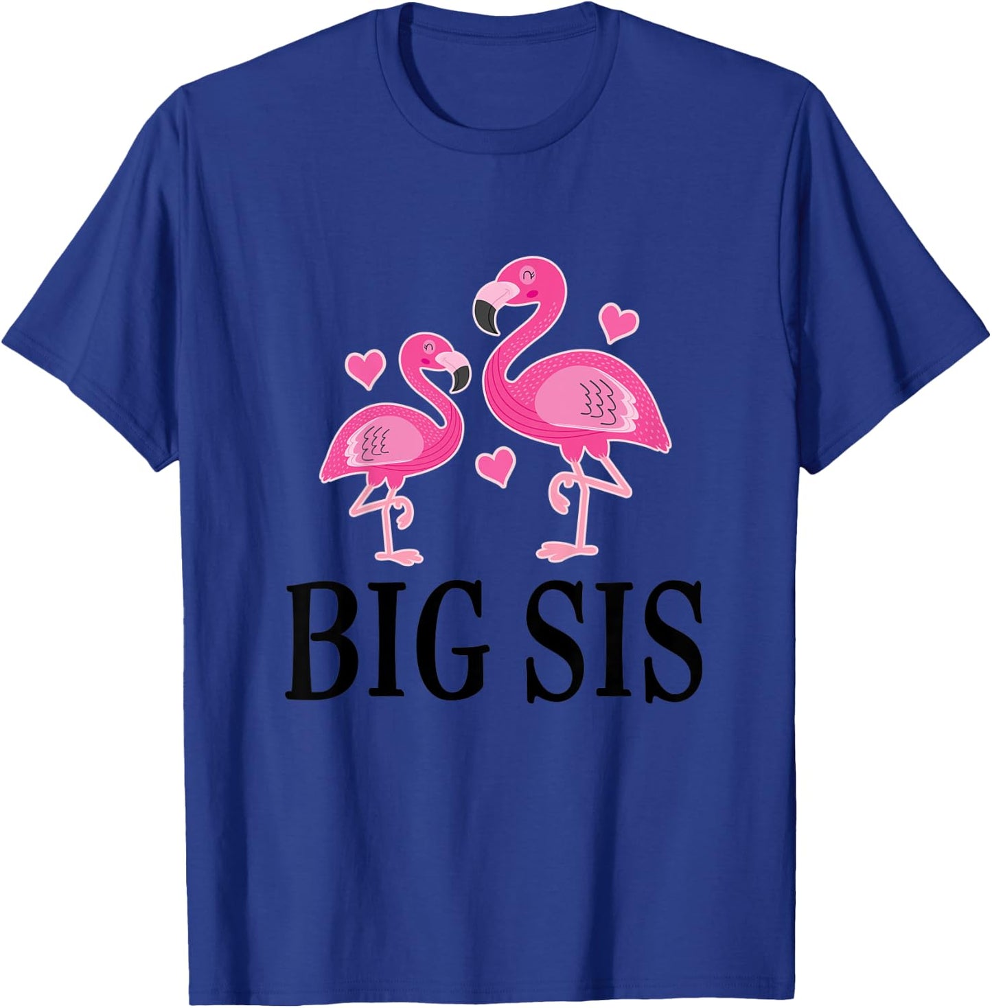 Kids Big Sis Announcement Flamingo Sister T-Shirt - T-Shirt | Royal