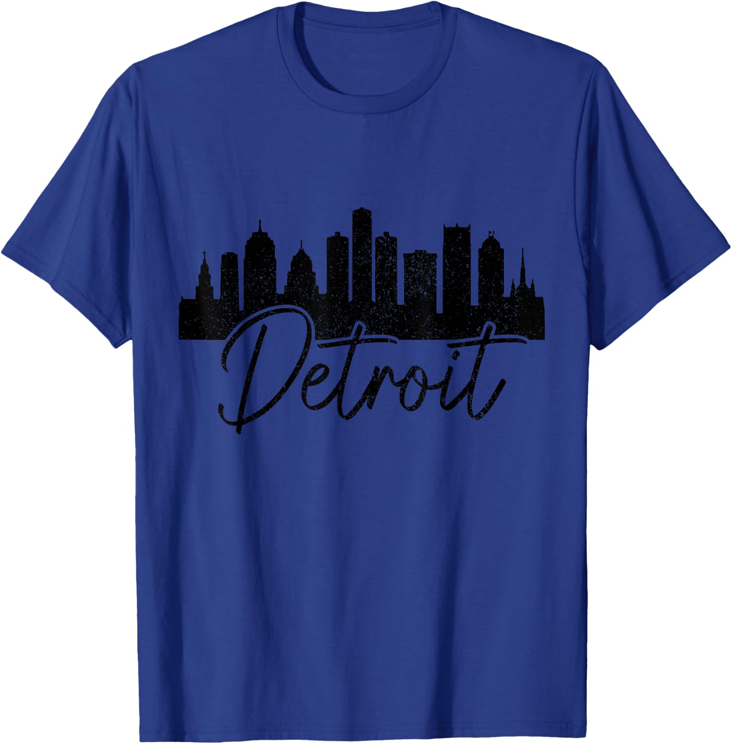 Detroit Skyline Michigan Vintage Pride 313 T-Shirt - T-Shirt | Royal