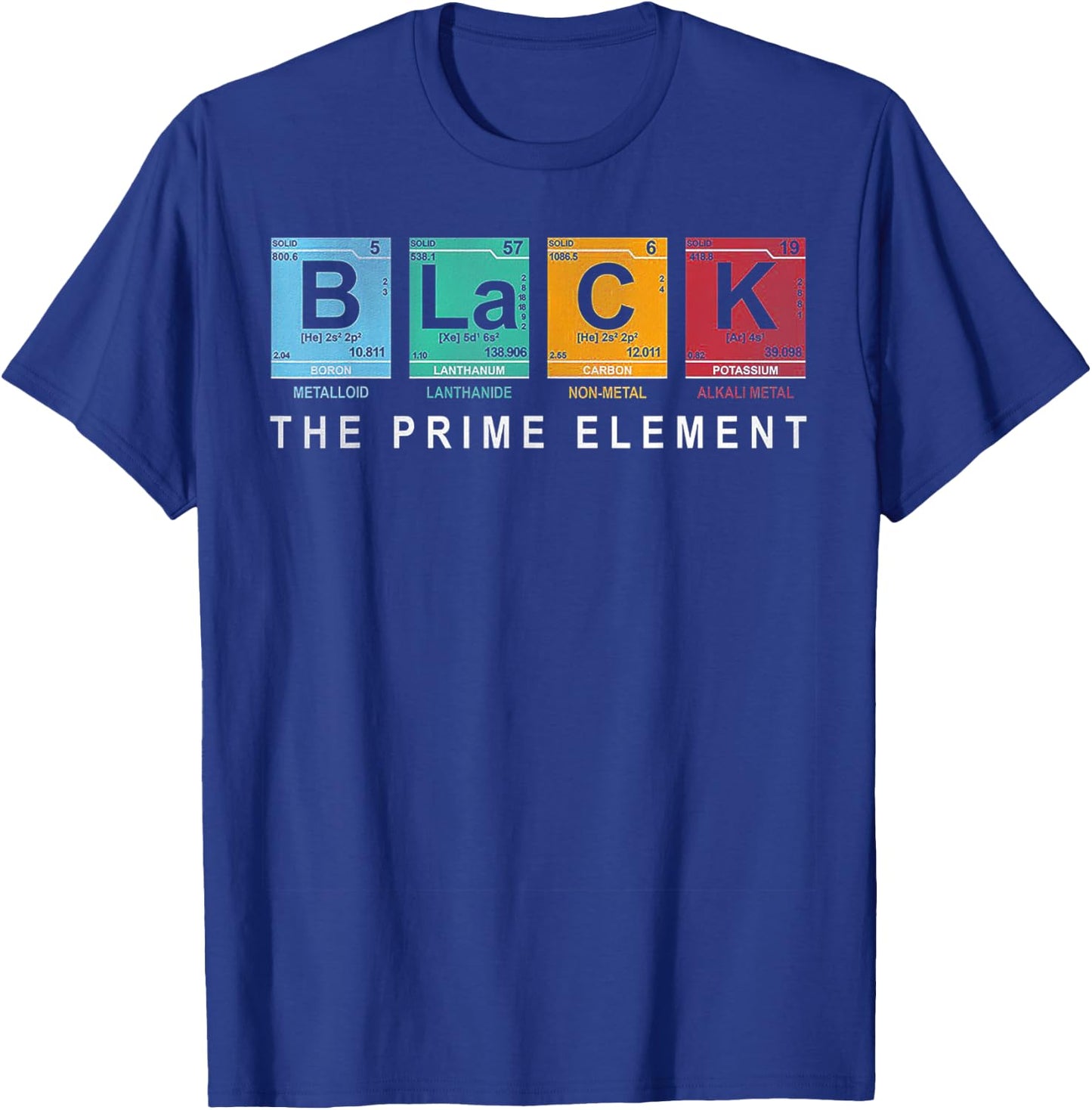 Black The Prime Element Periodic Table T-Shirt - T-Shirt | Royal