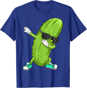 Funny Dabbing Pickle Gift | Cute Dancing Cucumber Men Women T-Shirt - T-Shirt | Royal