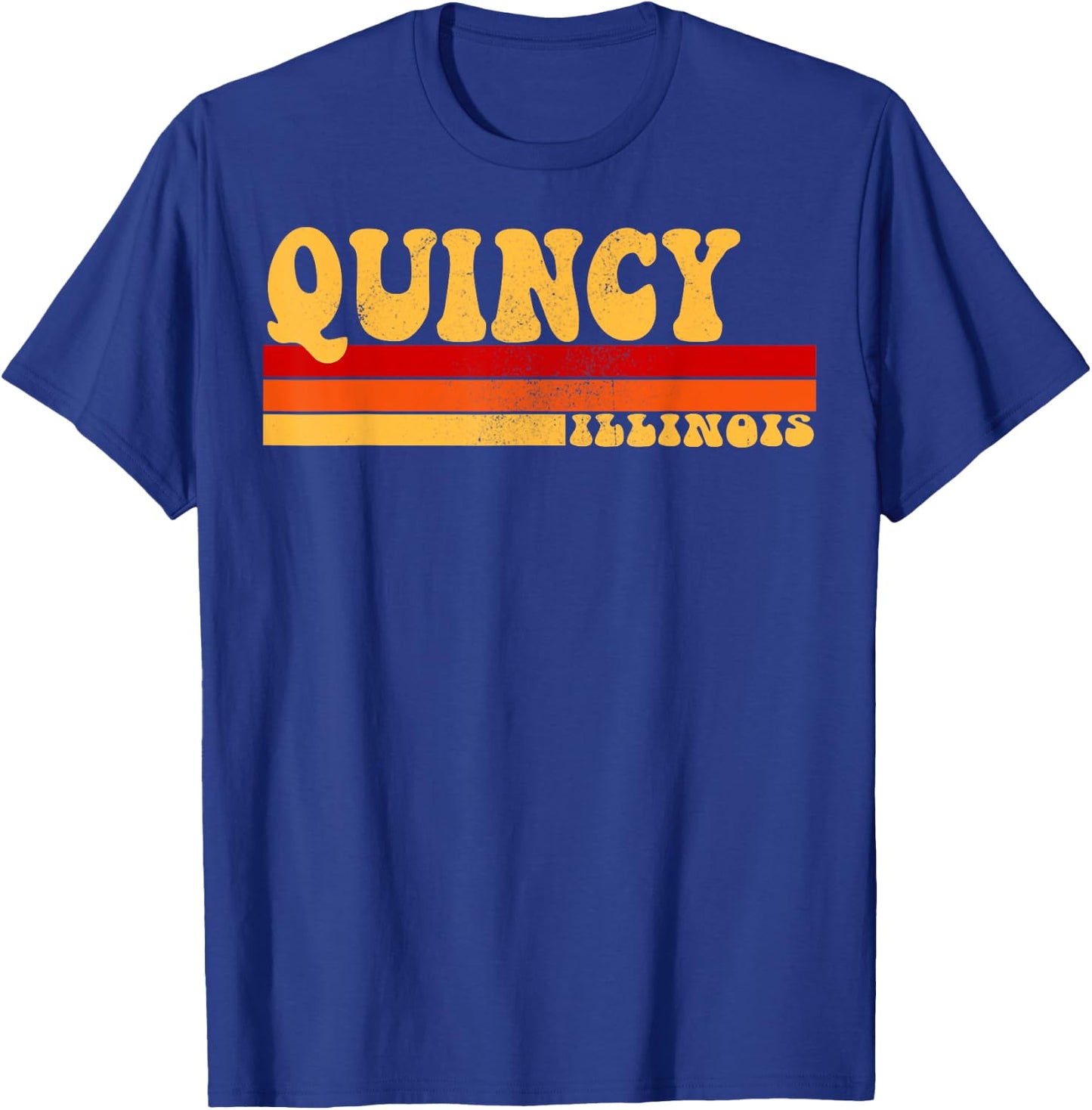 QUINCY Illinois City Vintage Roots Retro Design 70s 80s T-Shirt - T-Shirt | Royal