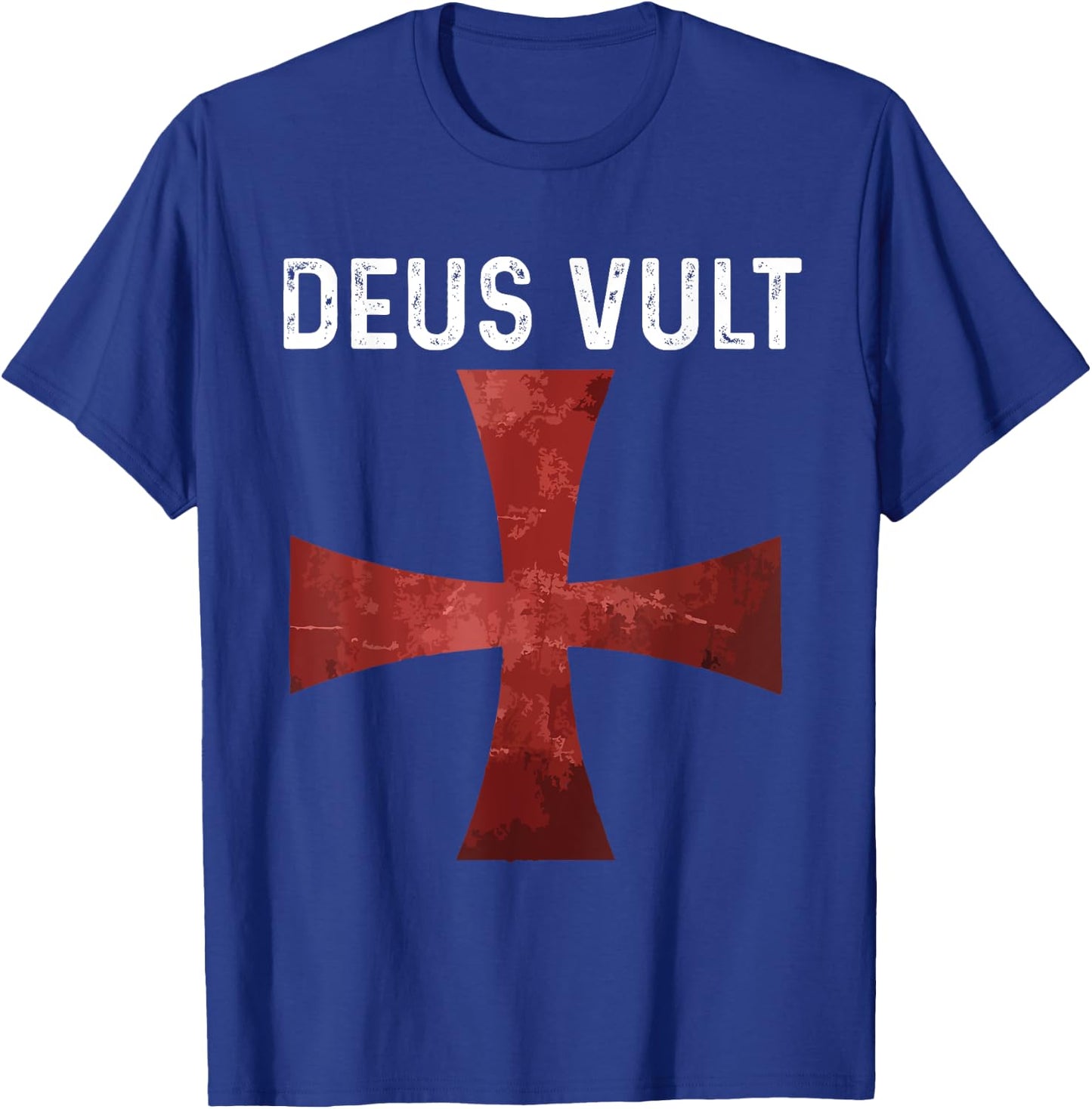 Deus Vult - Catholic Crusader Templar Knight - Scarlet Cross T-Shirt - T-Shirt | Royal