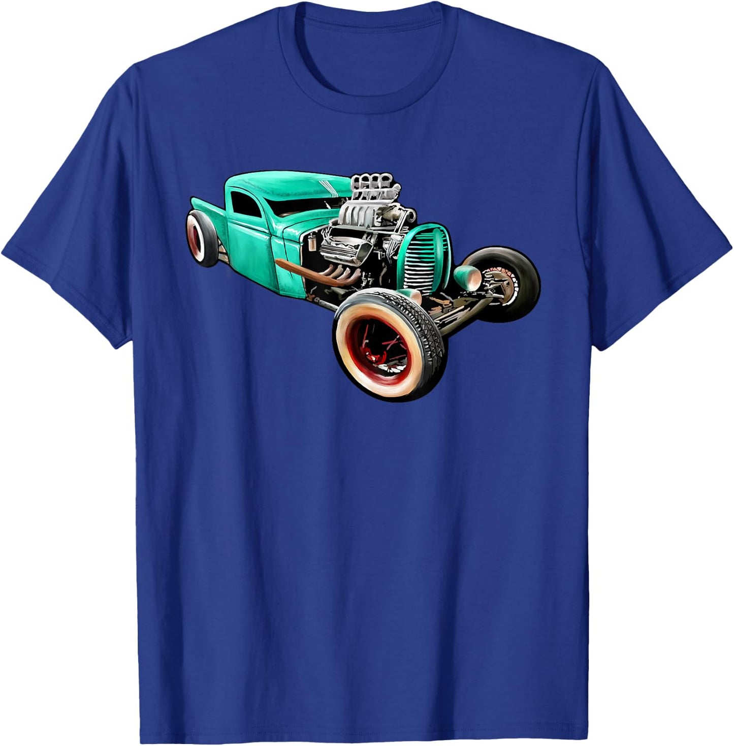 Rust Bucket Outline Funny Hot Retro Rod Diesel Cars Gift Men T-Shirt - T-Shirt | Royal