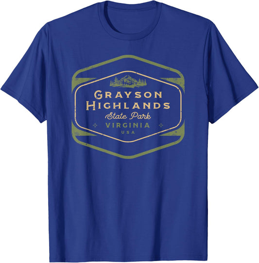 Grayson Highlands State Park Retro Vintage T-Shirt - T-Shirt | Royal