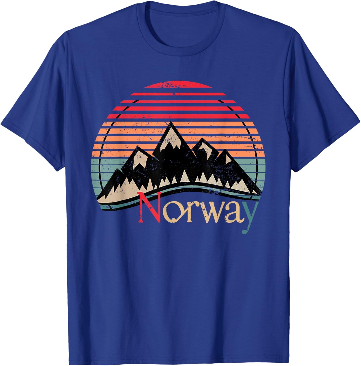Norway Flag Norwegian Pride -Adults Black Short Sleeve T-Shirt - T-Shirt | Royal