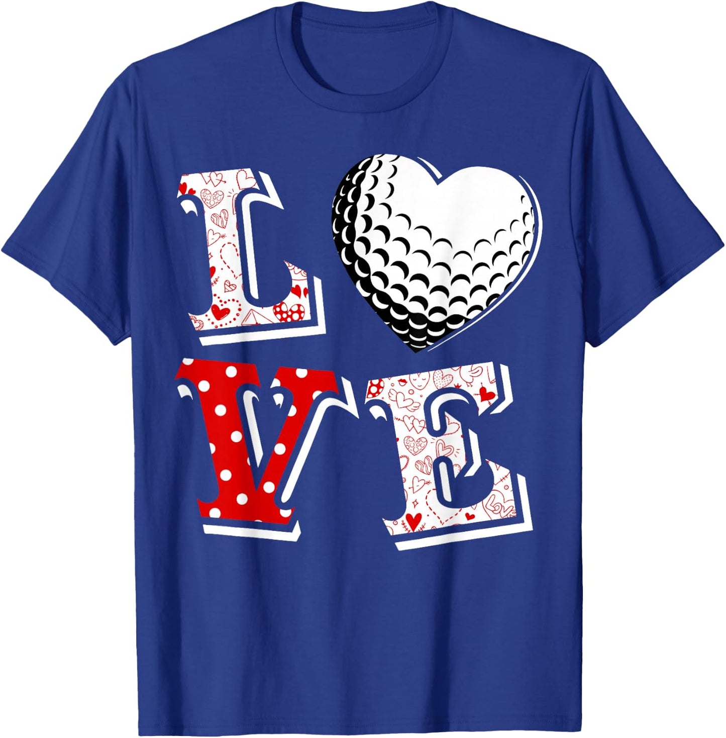 Valentine LOVE Golf Heart Valentine day Women Men gift T-Shirt - T-Shirt | Royal