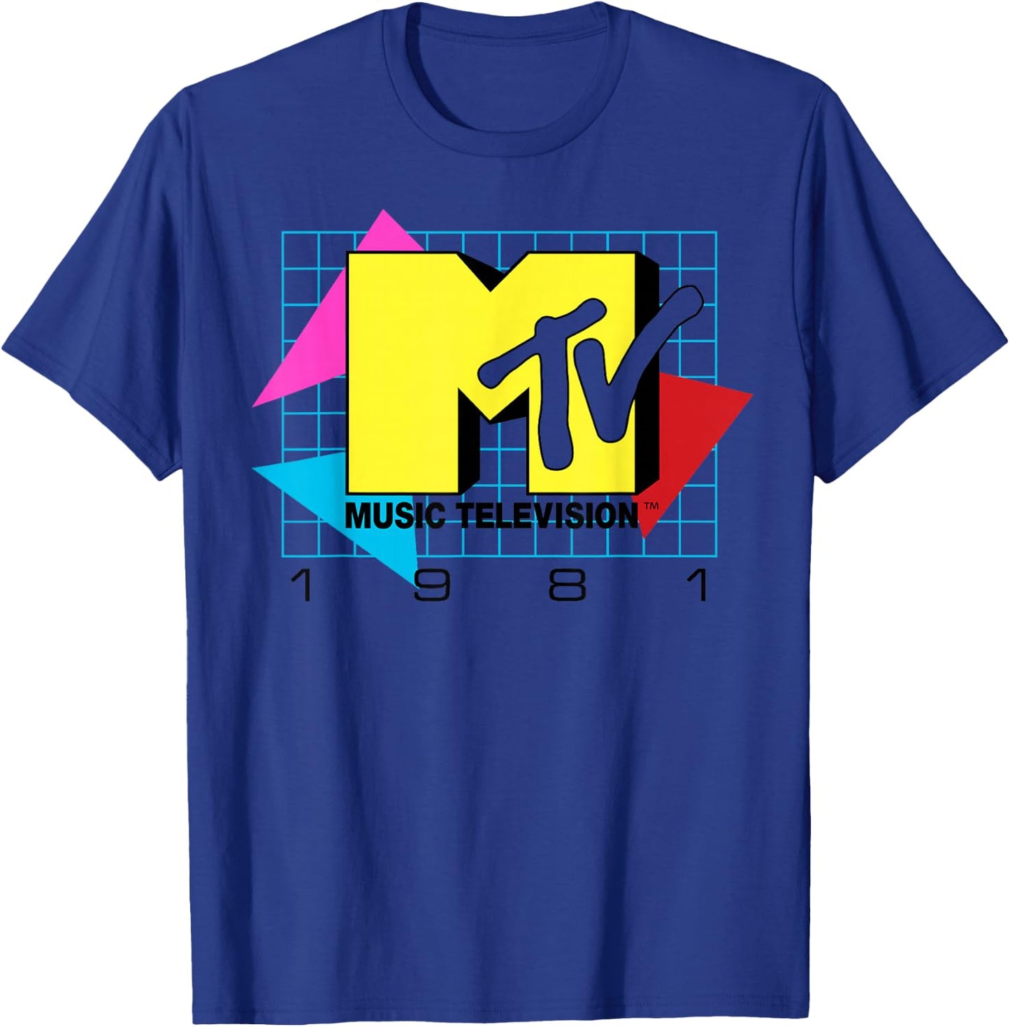 MTV Music Television 1981 Logo Small T-Shirt - T-Shirt | Royal