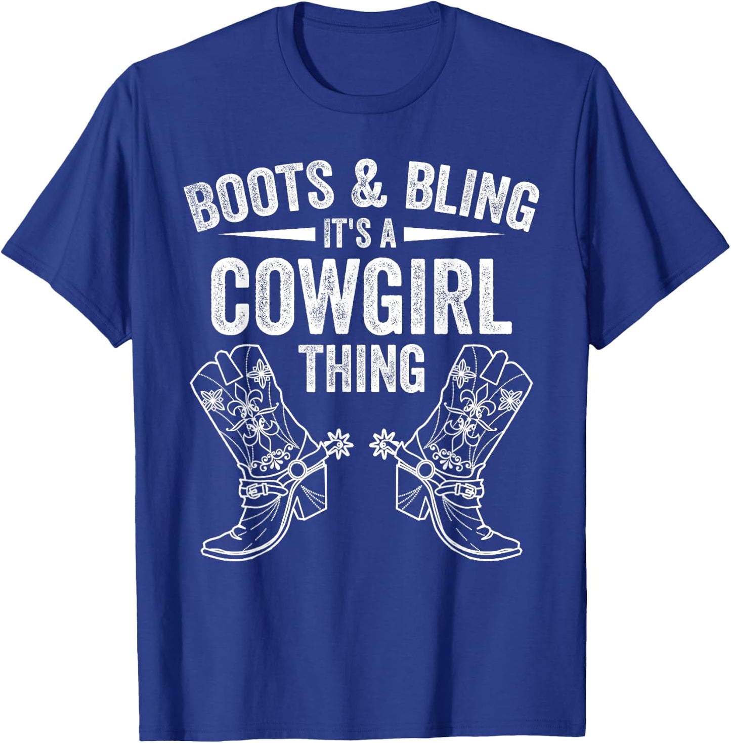 Funny Cowgirl Boots Bling Women Gift Cute Love Country Life T-Shirt - T-Shirt | Royal