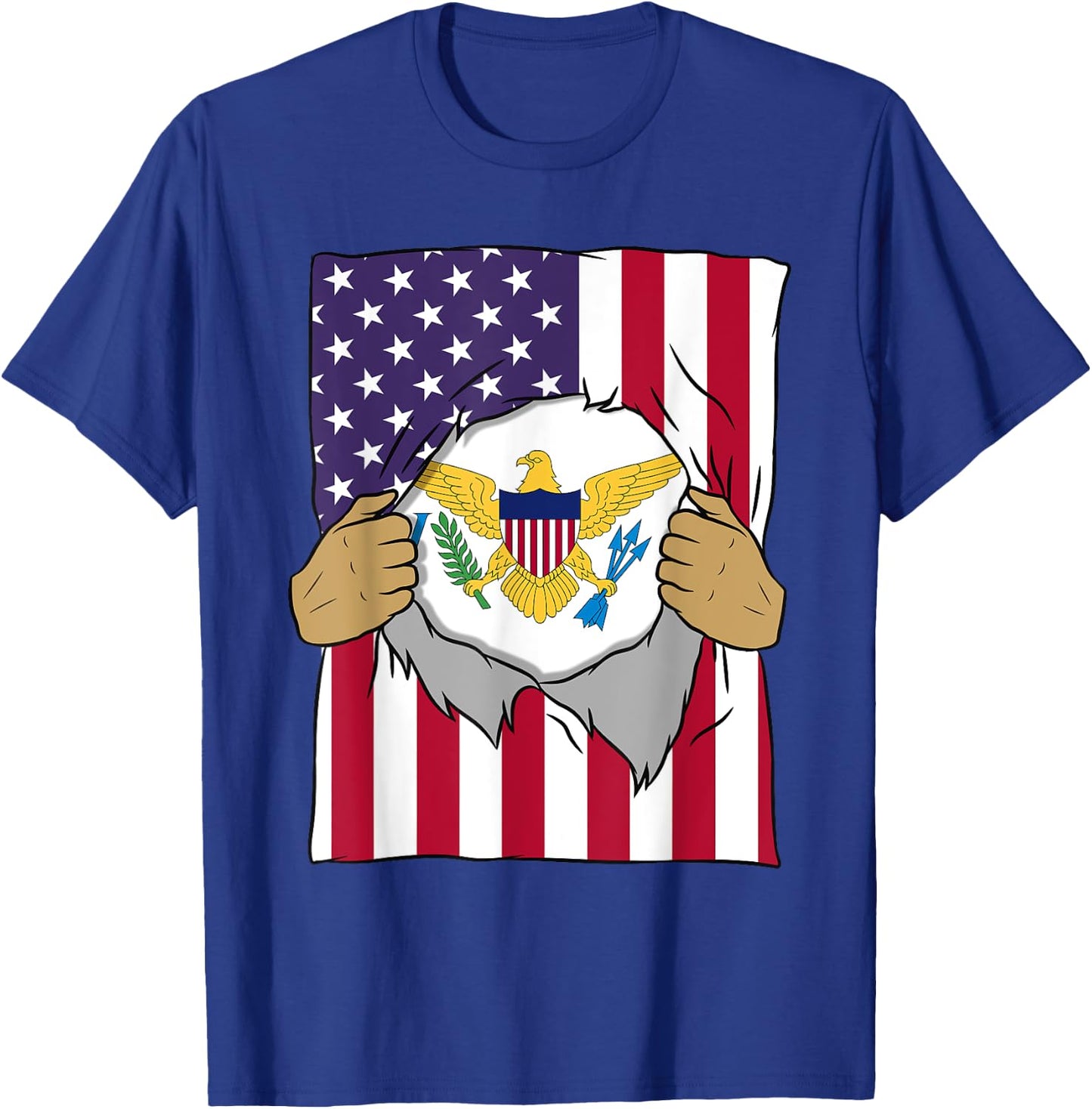 US Virgin Islands Flag Inside Me Home Islander American Gift T-Shirt - T-Shirt | Royal