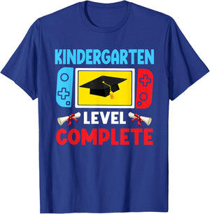 Kindergarten Level Complete Last Day Of School Graduate Boys T-Shirt - T-Shirt | Royal