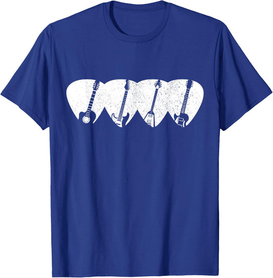 Guitar Pick Vintage Musician Guitarist Guitar Player Gift T-Shirt - T-Shirt | Royal