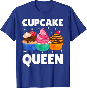 Funny Cupcake Queen Design Girls Cupcake Lovers T-Shirt - T-Shirt | Royal