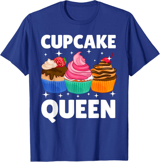 Funny Cupcake Queen Design Girls Cupcake Lovers T-Shirt - T-Shirt | Royal